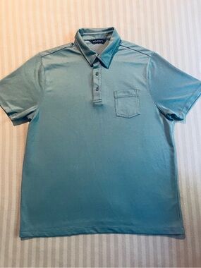 Axist Men's Teal Green Short-Sleeve Polo with Chest Pocket